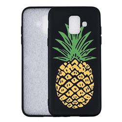 Big Pineapple 3D Embossed Relief Black Soft Back Cover for Samsung Galaxy A6 (2018)