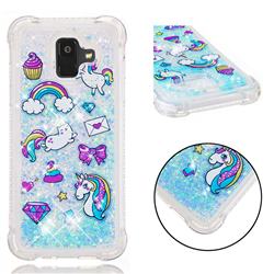 Fashion Unicorn Dynamic Liquid Glitter Sand Quicksand Star TPU Case for Samsung Galaxy A6 (2018)