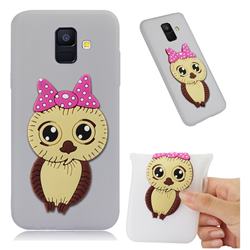 Bowknot Girl Owl Soft 3D Silicone Case for Samsung Galaxy A6 (2018) - Translucent White