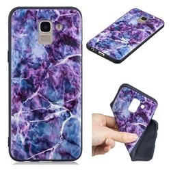 Marble 3D Embossed Relief Black TPU Cell Phone Back Cover for Samsung Galaxy A6 (2018)