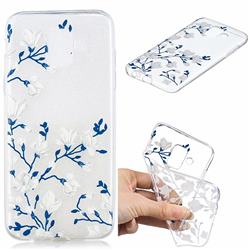 Magnolia Flower Clear Varnish Soft Phone Back Cover for Samsung Galaxy A6 (2018)