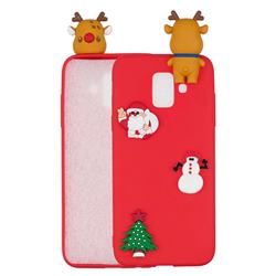 Red Elk Christmas Xmax Soft 3D Silicone Case for Samsung Galaxy A6 (2018)