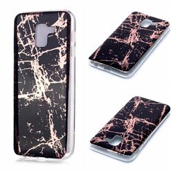 Black Galvanized Rose Gold Marble Phone Back Cover for Samsung Galaxy A6 (2018)