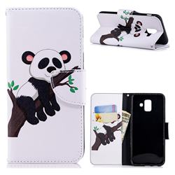 Tree Panda Leather Wallet Case for Samsung Galaxy A6 (2018)