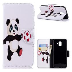 Football Panda Leather Wallet Case for Samsung Galaxy A6 (2018)