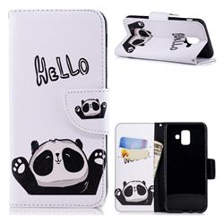 Hello Panda Leather Wallet Case for Samsung Galaxy A6 (2018)