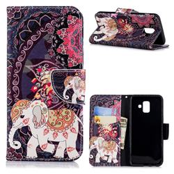 Totem Flower Elephant Leather Wallet Case for Samsung Galaxy A6 (2018)