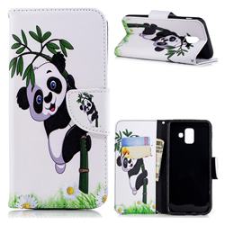 Bamboo Panda Leather Wallet Case for Samsung Galaxy A6 (2018)