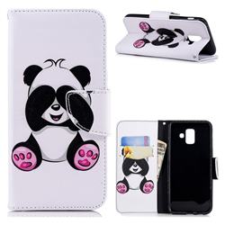 Lovely Panda Leather Wallet Case for Samsung Galaxy A6 (2018)