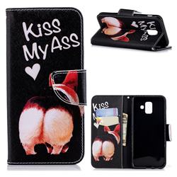 Lovely Pig Ass Leather Wallet Case for Samsung Galaxy A6 (2018)