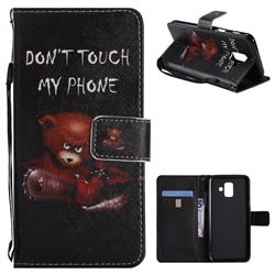 Angry Bear PU Leather Wallet Case for Samsung Galaxy A6 (2018)