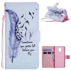 Feather Birds PU Leather Wallet Case for Samsung Galaxy A6 (2018)