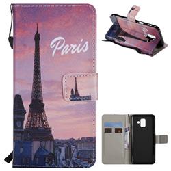 Paris Eiffel Tower PU Leather Wallet Case for Samsung Galaxy A6 (2018)