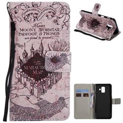 Castle The Marauders Map PU Leather Wallet Case for Samsung Galaxy A6 (2018)