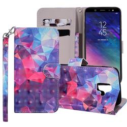 Colored Diamond 3D Painted Leather Phone Wallet Case Cover for Samsung Galaxy A6 (2018)