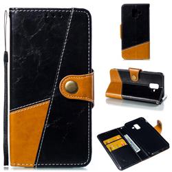 Retro Magnetic Stitching Wallet Flip Cover for Samsung Galaxy A6 (2018) - Black