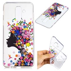 Floral Bird Girl Super Clear Soft TPU Back Cover for Samsung Galaxy A6 Plus (2018)
