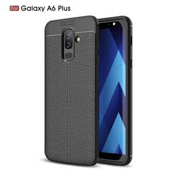 Luxury Auto Focus Litchi Texture Silicone TPU Back Cover for Samsung Galaxy A6 Plus (2018) - Black