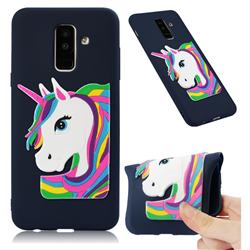 Rainbow Unicorn Soft 3D Silicone Case for Samsung Galaxy A6 Plus (2018) - Navy