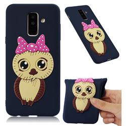 Bowknot Girl Owl Soft 3D Silicone Case for Samsung Galaxy A6 Plus (2018) - Navy