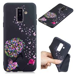 Corolla Girl 3D Embossed Relief Black TPU Cell Phone Back Cover for Samsung Galaxy A6 Plus (2018)