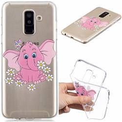 Tiny Pink Elephant Clear Varnish Soft Phone Back Cover for Samsung Galaxy A6 Plus (2018)
