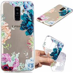 Gem Flower Clear Varnish Soft Phone Back Cover for Samsung Galaxy A6 Plus (2018)
