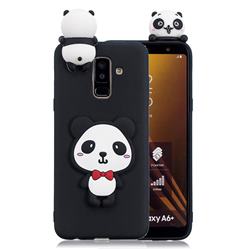 Red Bow Panda Soft 3D Climbing Doll Soft Case for Samsung Galaxy A6 Plus (2018)