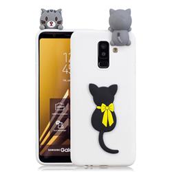 Little Black Cat Soft 3D Climbing Doll Soft Case for Samsung Galaxy A6 Plus (2018)