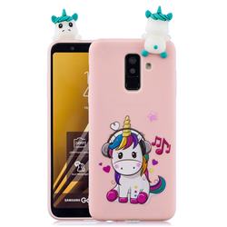 Music Unicorn Soft 3D Climbing Doll Soft Case for Samsung Galaxy A6 Plus (2018)