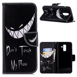 Crooked Grin Leather Wallet Case for Samsung Galaxy A6 Plus (2018)