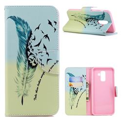 Feather Bird Leather Wallet Case for Samsung Galaxy A6 Plus (2018)