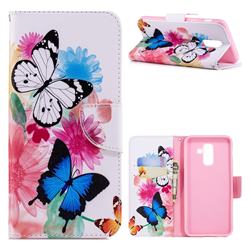 Vivid Flying Butterflies Leather Wallet Case for Samsung Galaxy A6 Plus (2018)