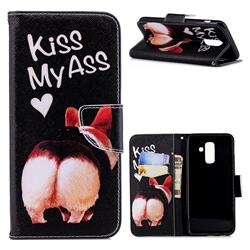 Lovely Pig Ass Leather Wallet Case for Samsung Galaxy A6 Plus (2018)