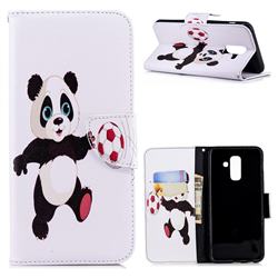 Football Panda Leather Wallet Case for Samsung Galaxy A6 Plus (2018)