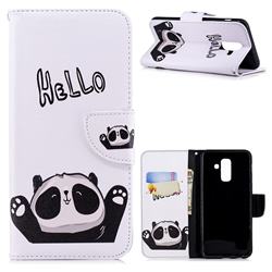 Hello Panda Leather Wallet Case for Samsung Galaxy A6 Plus (2018)