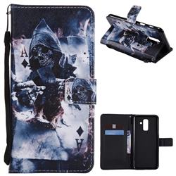 Skull Magician PU Leather Wallet Case for Samsung Galaxy A6 Plus (2018)