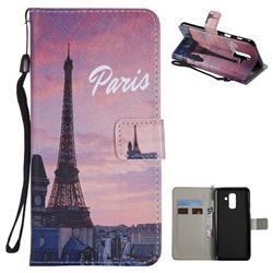 Paris Eiffel Tower PU Leather Wallet Case for Samsung Galaxy A6 Plus (2018)