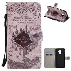 Castle The Marauders Map PU Leather Wallet Case for Samsung Galaxy A6 Plus (2018)