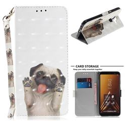 Pug Dog 3D Painted Leather Wallet Phone Case for Samsung Galaxy A6 Plus (2018)