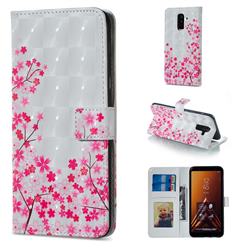 Cherry Blossom 3D Painted Leather Phone Wallet Case for Samsung Galaxy A6 Plus (2018)