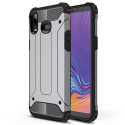 King Kong Armor Premium Shockproof Dual Layer Rugged Hard Cover for Samsung Galaxy A6s - Silver Grey