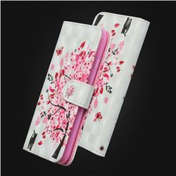 Tree and Cat 3D Painted Leather Wallet Case for Samsung Galaxy A6s