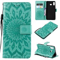 Embossing Sunflower Leather Wallet Case for Samsung Galaxy A6s - Green