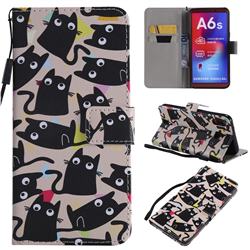 Cute Kitten Cat PU Leather Wallet Case for Samsung Galaxy A6s