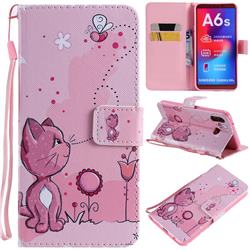 Cats and Bees PU Leather Wallet Case for Samsung Galaxy A6s