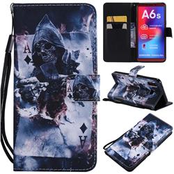 Skull Magician PU Leather Wallet Case for Samsung Galaxy A6s