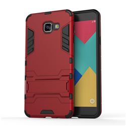 Armor Premium Tactical Grip Kickstand Shockproof Dual Layer Rugged Hard Cover for Samsung Galaxy A7 2016 A710 - Wine Red