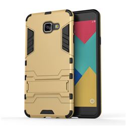 Armor Premium Tactical Grip Kickstand Shockproof Dual Layer Rugged Hard Cover for Samsung Galaxy A7 2016 A710 - Golden