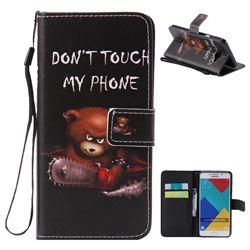Angry Bear PU Leather Wallet Case for Samsung Galaxy A7 2016 A710